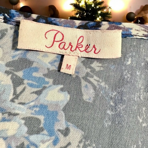 Parker Flutter Sleeve Smocked Waist Mini Dress in “Polar Nightshade” Size Medium - Picture 4 of 15